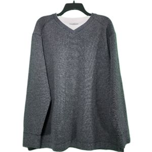 Method Brand Grey V-Neck Long-Sleeve Shirt, Men's Large